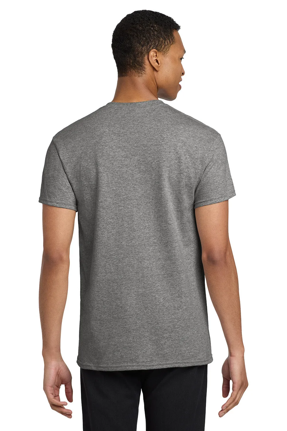 Gildan Mens Short Sleeve Crewneck T-Shirt w/ Pocket - Heather Graphite Grey