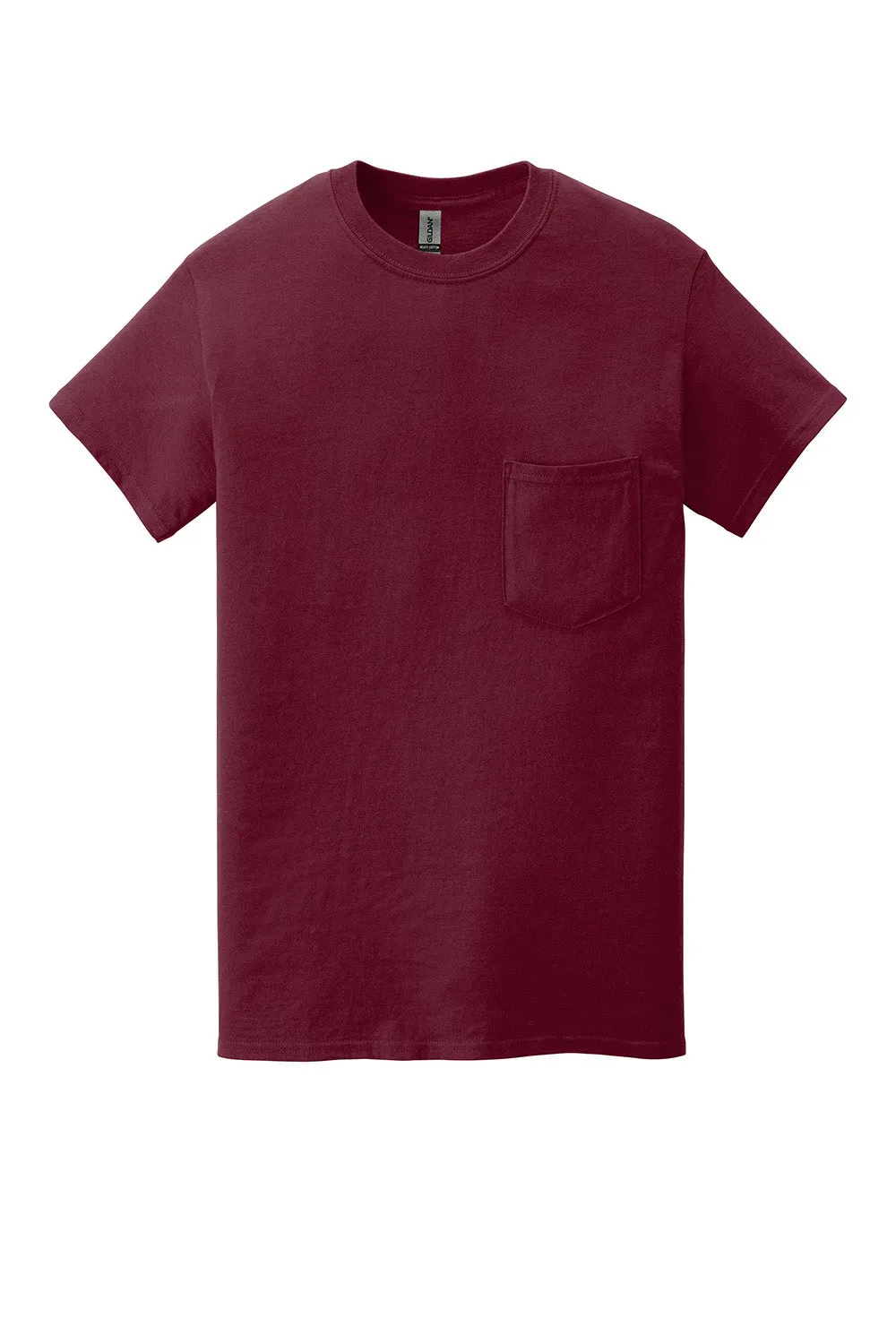Gildan Mens Short Sleeve Crewneck T-Shirt w/ Pocket - Maroon
