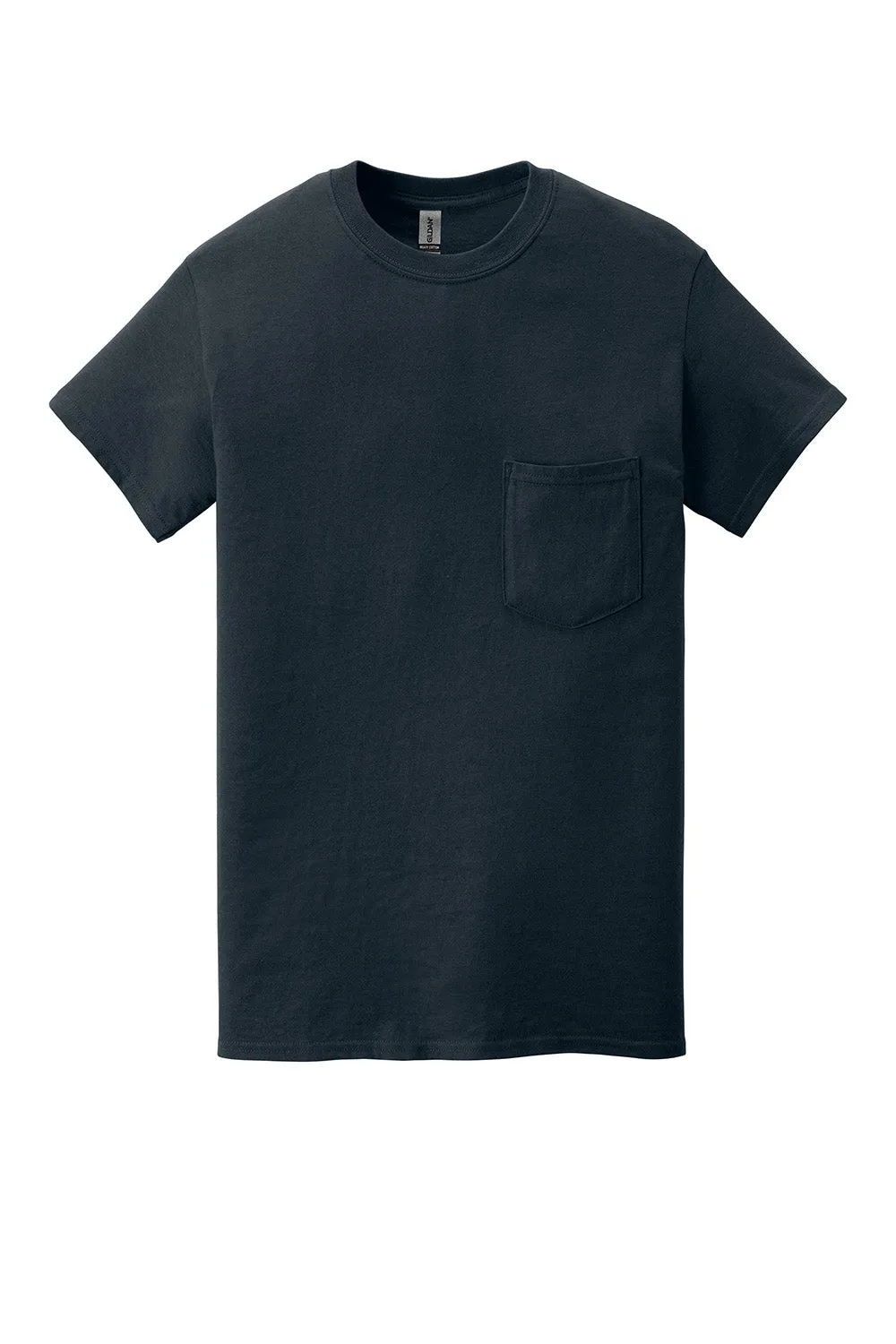 Gildan Mens Short Sleeve Crewneck T-Shirt w/ Pocket - Navy Blue