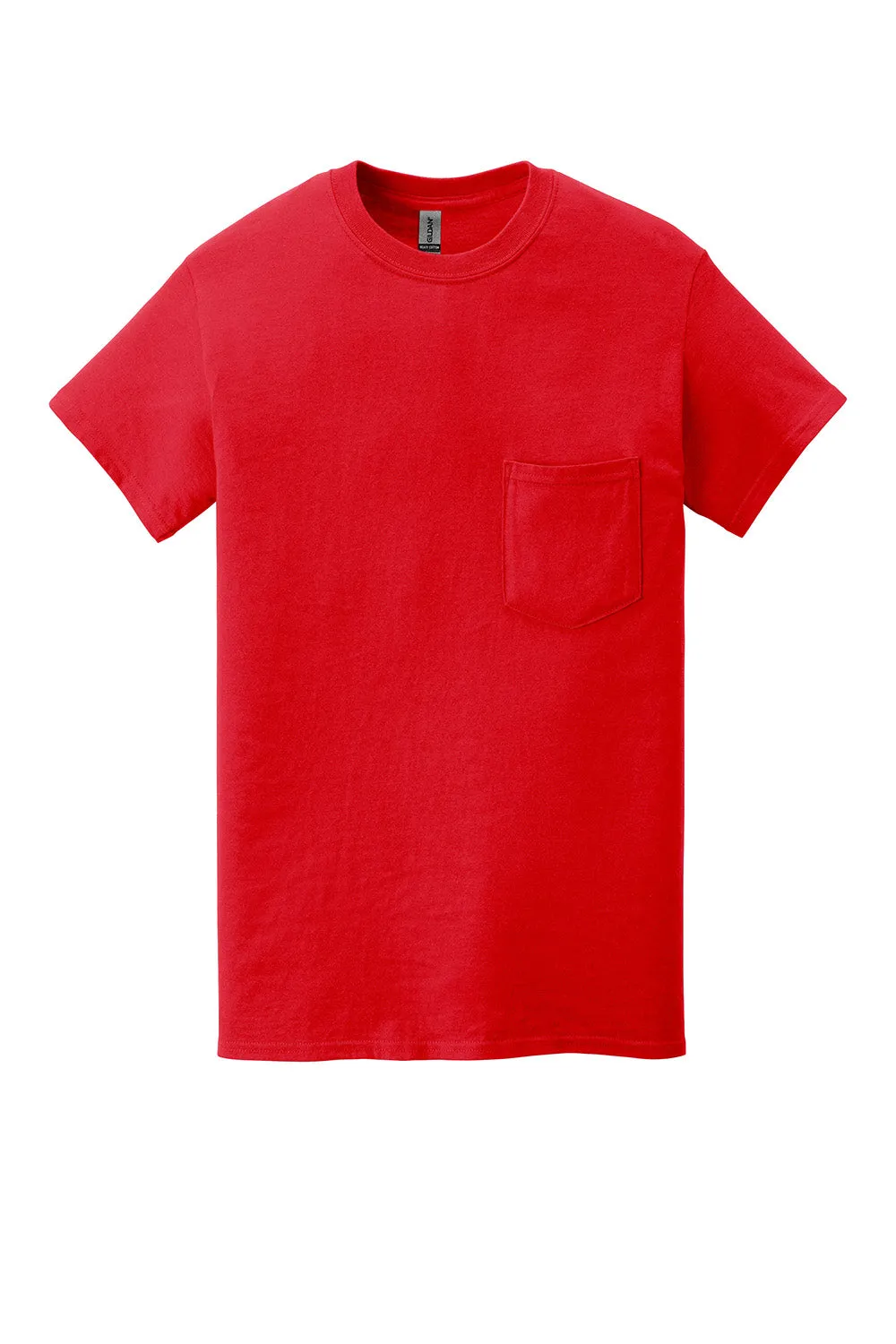 Gildan Mens Short Sleeve Crewneck T-Shirt w/ Pocket - Red