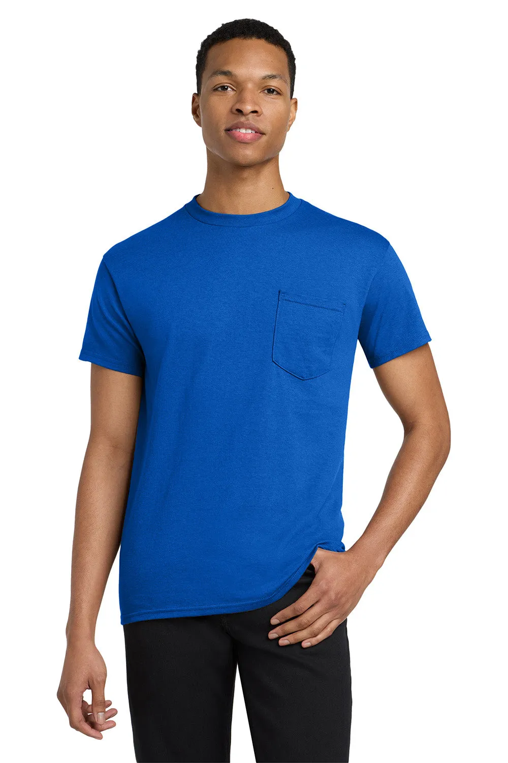 Gildan Mens Short Sleeve Crewneck T-Shirt w/ Pocket - Royal Blue