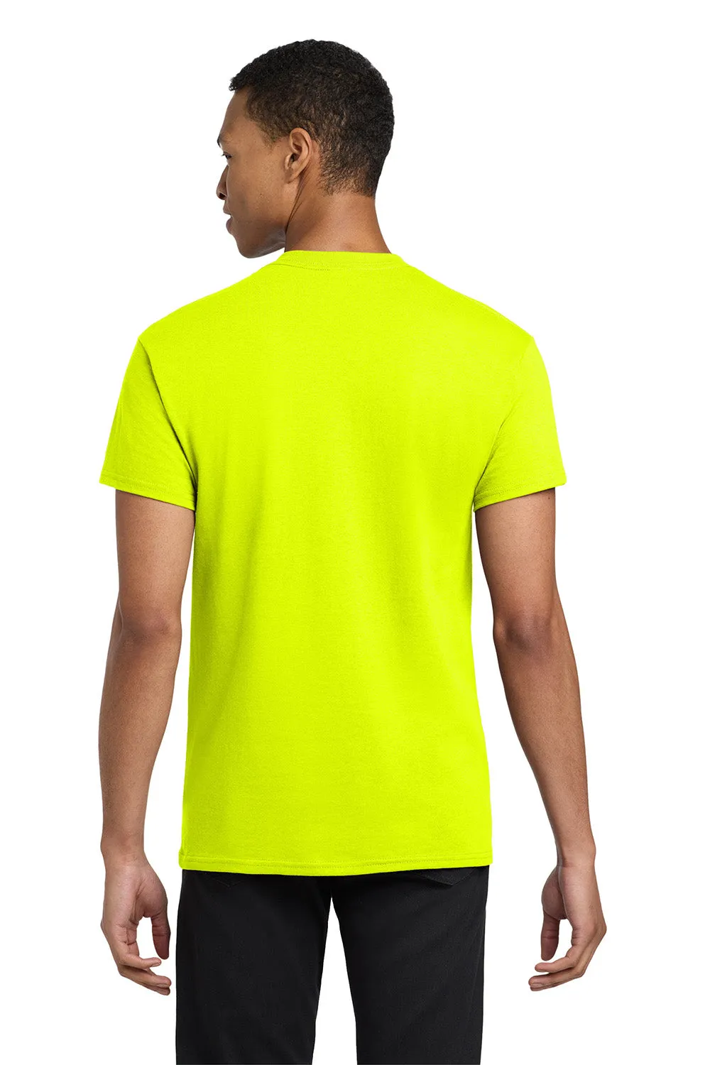 Gildan Mens Short Sleeve Crewneck T-Shirt w/ Pocket - Safety Green