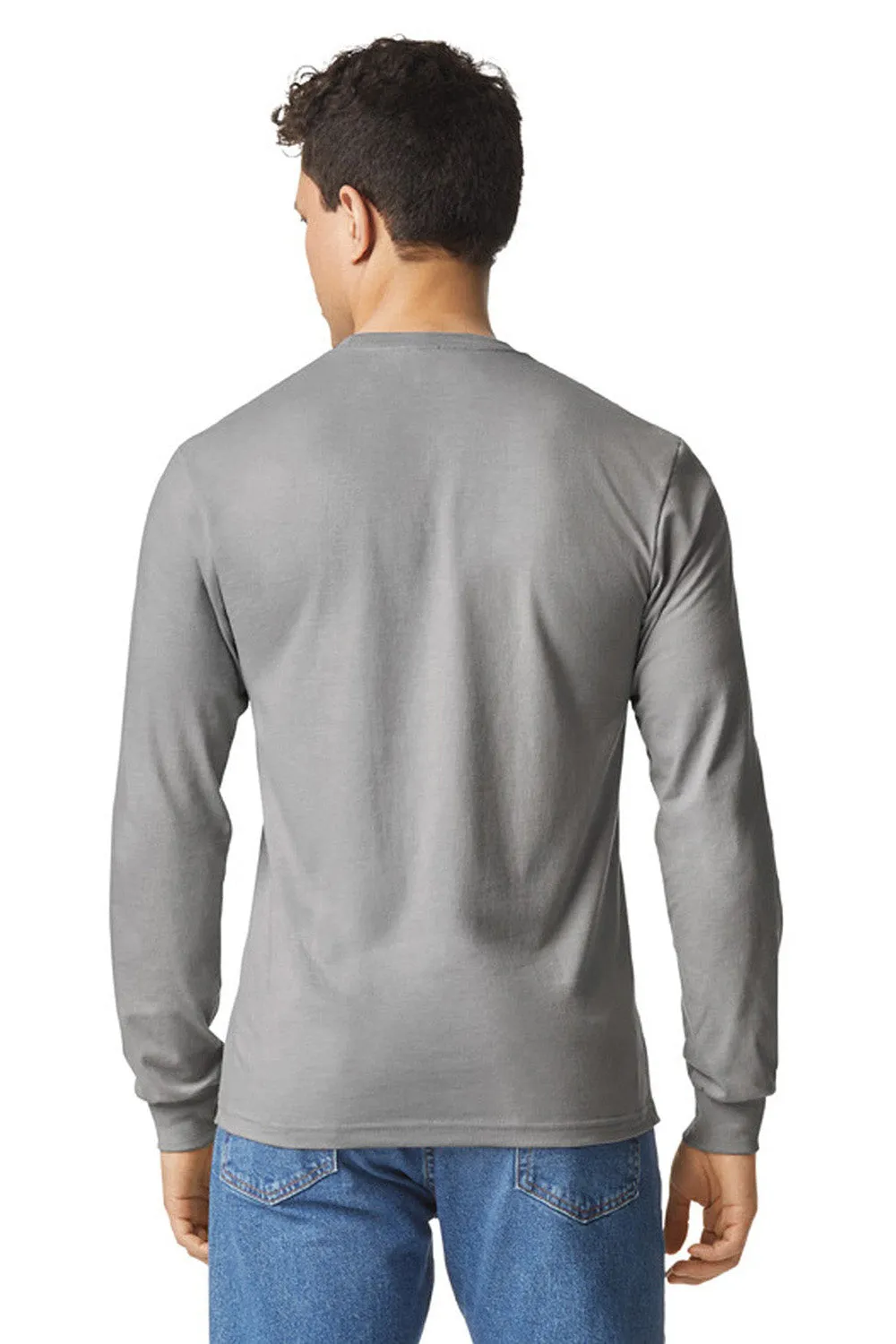 Gildan Mens Softstyle CVC Long Sleeve Crewneck T-Shirt - Cement Grey