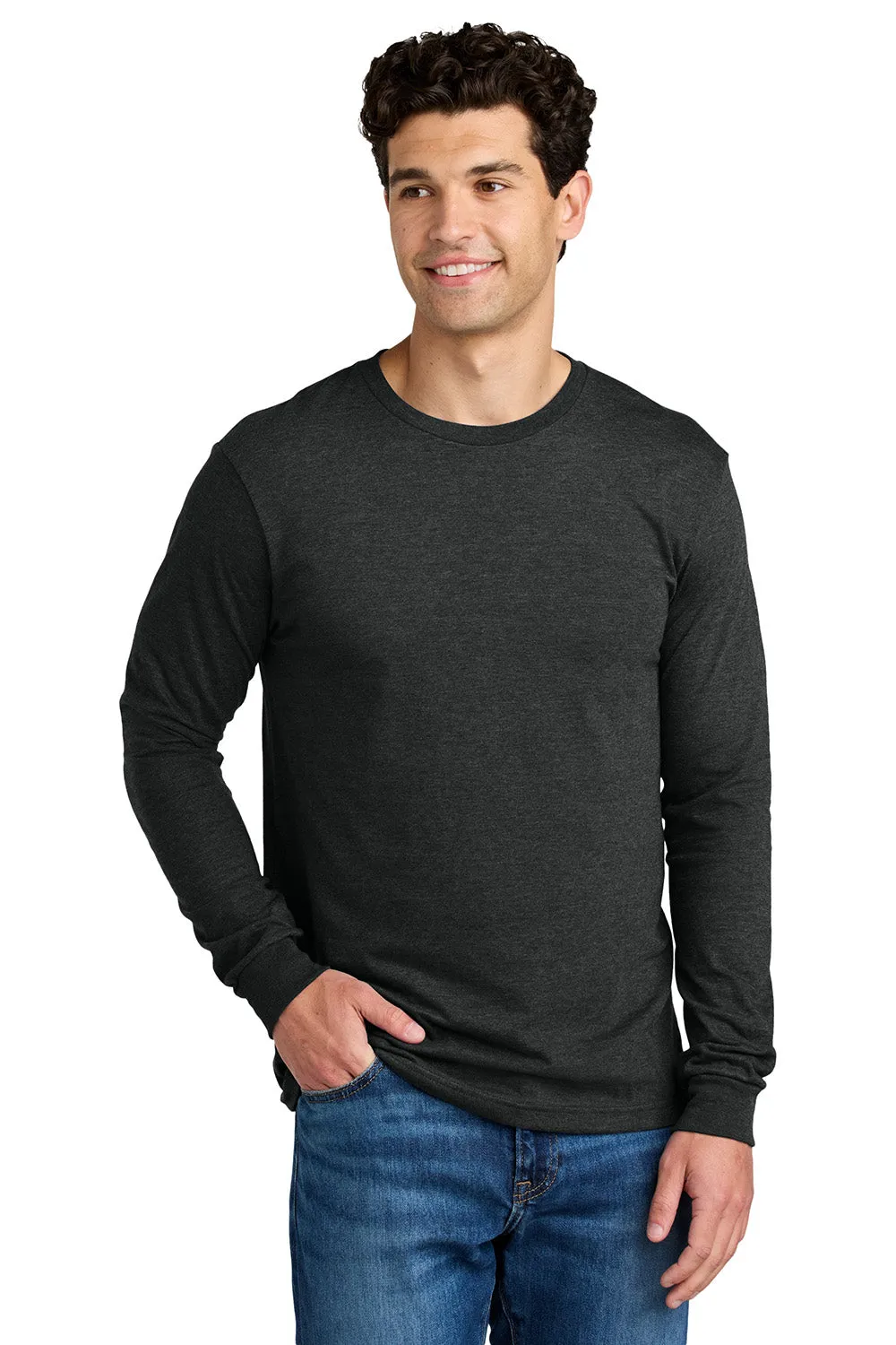 Gildan Mens Softstyle CVC Long Sleeve Crewneck T-Shirt - Pitch Black Mist