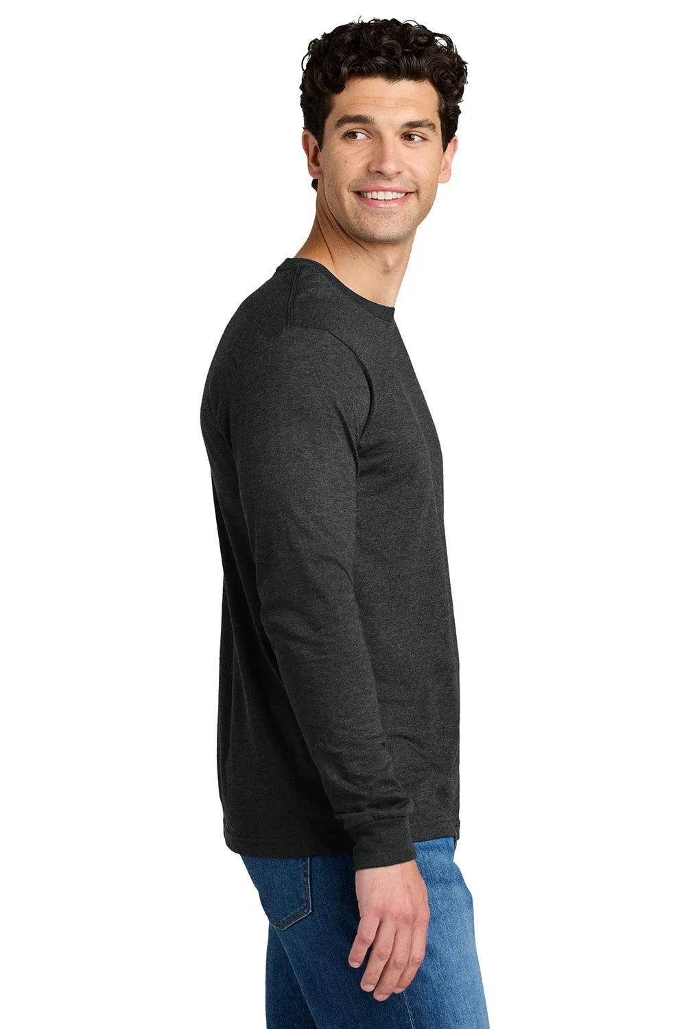Gildan Mens Softstyle CVC Long Sleeve Crewneck T-Shirt - Pitch Black Mist