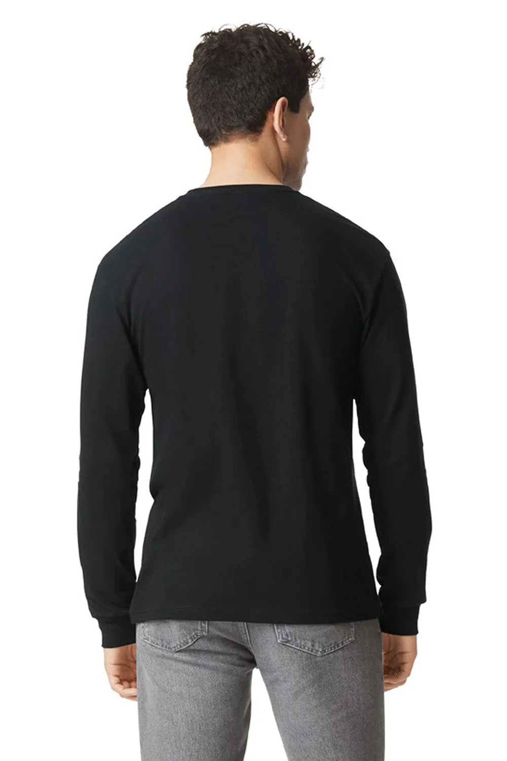 Gildan Mens Softstyle CVC Long Sleeve Crewneck T-Shirt - Pitch Black