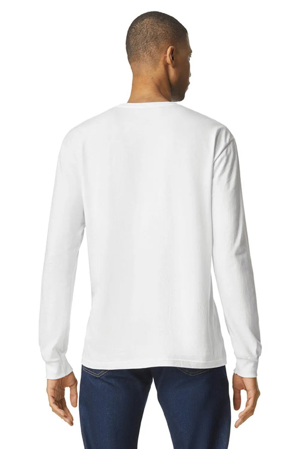 Gildan Mens Softstyle CVC Long Sleeve Crewneck T-Shirt - White