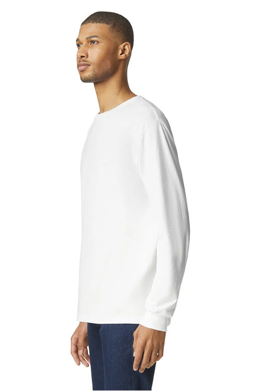 Gildan Mens Softstyle CVC Long Sleeve Crewneck T-Shirt - White