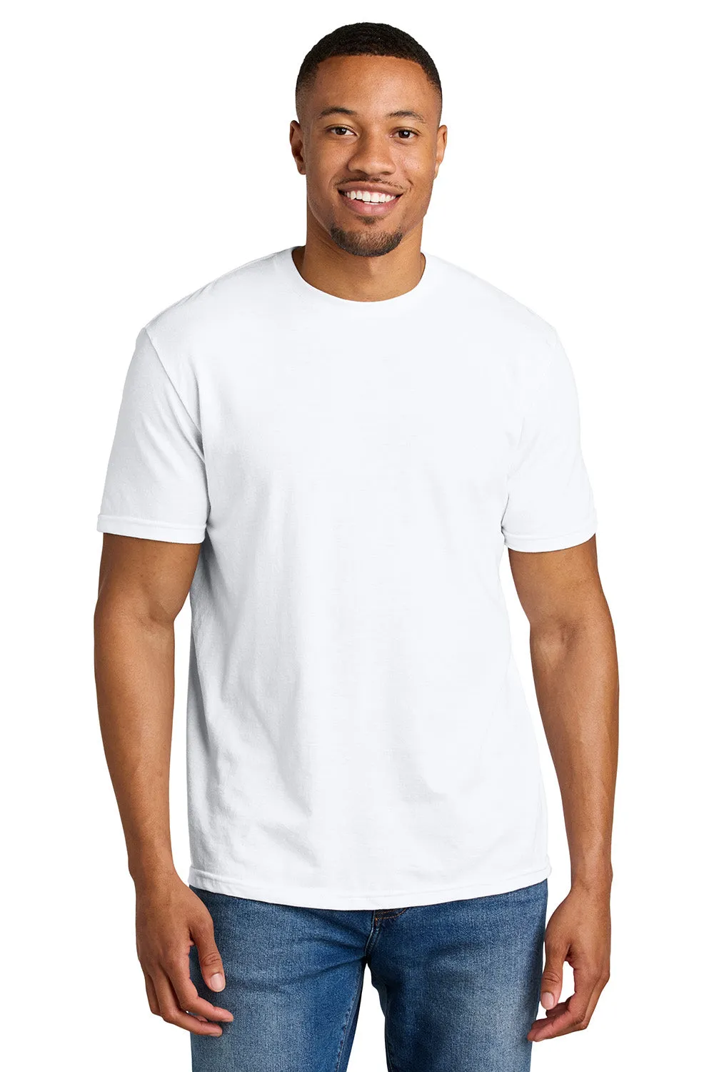 Gildan Mens Softstyle CVC Short Sleeve Crewneck T-Shirt - White