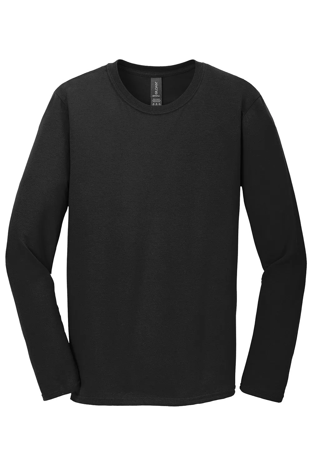 Gildan Mens Softstyle Long Sleeve Crewneck T-Shirt - Black