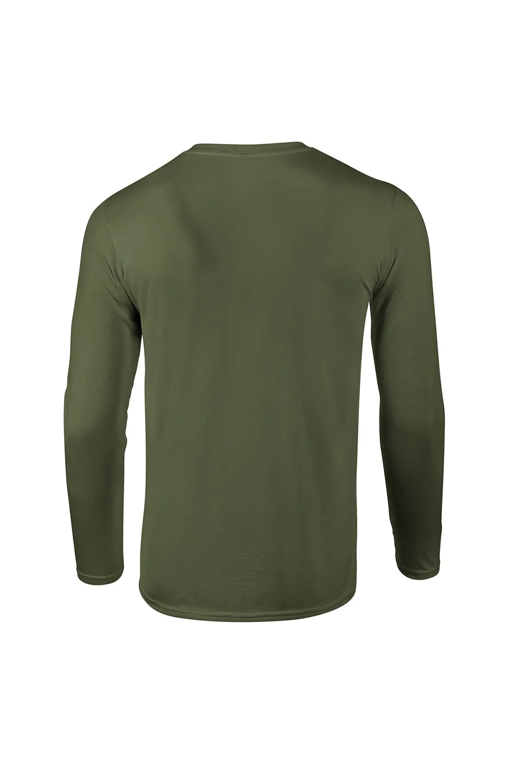 Gildan Mens Softstyle Long Sleeve Crewneck T-Shirt - Military Green