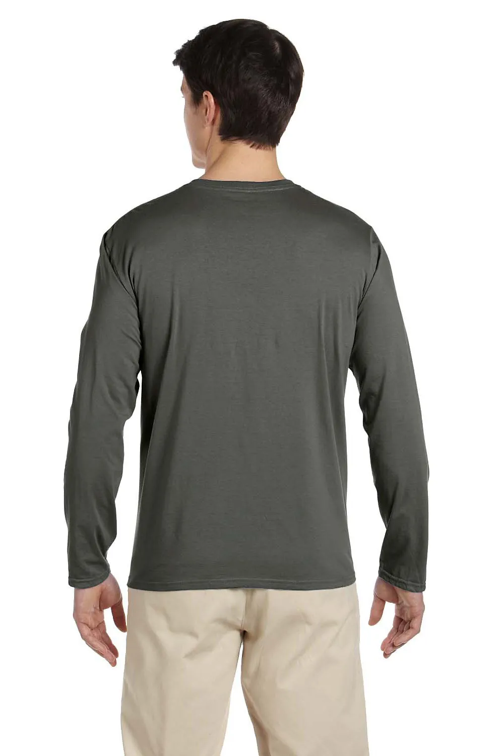 Gildan Mens Softstyle Long Sleeve Crewneck T-Shirt - Military Green