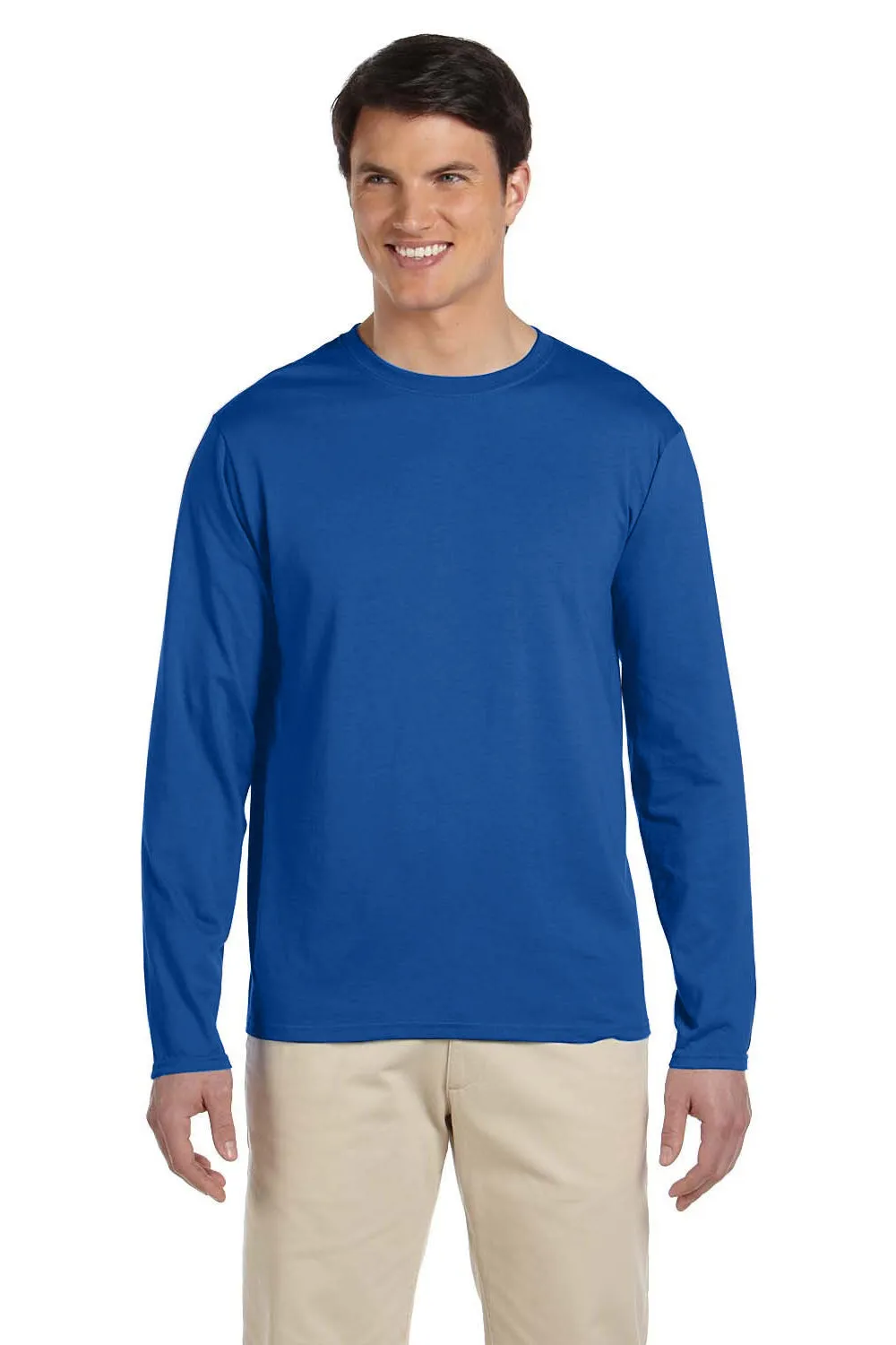 Gildan Mens Softstyle Long Sleeve Crewneck T-Shirt - Royal Blue