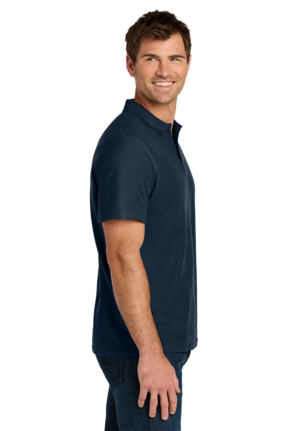 Gildan Mens Softstyle Pique Short Sleeve Polo Shirt - Navy Blue