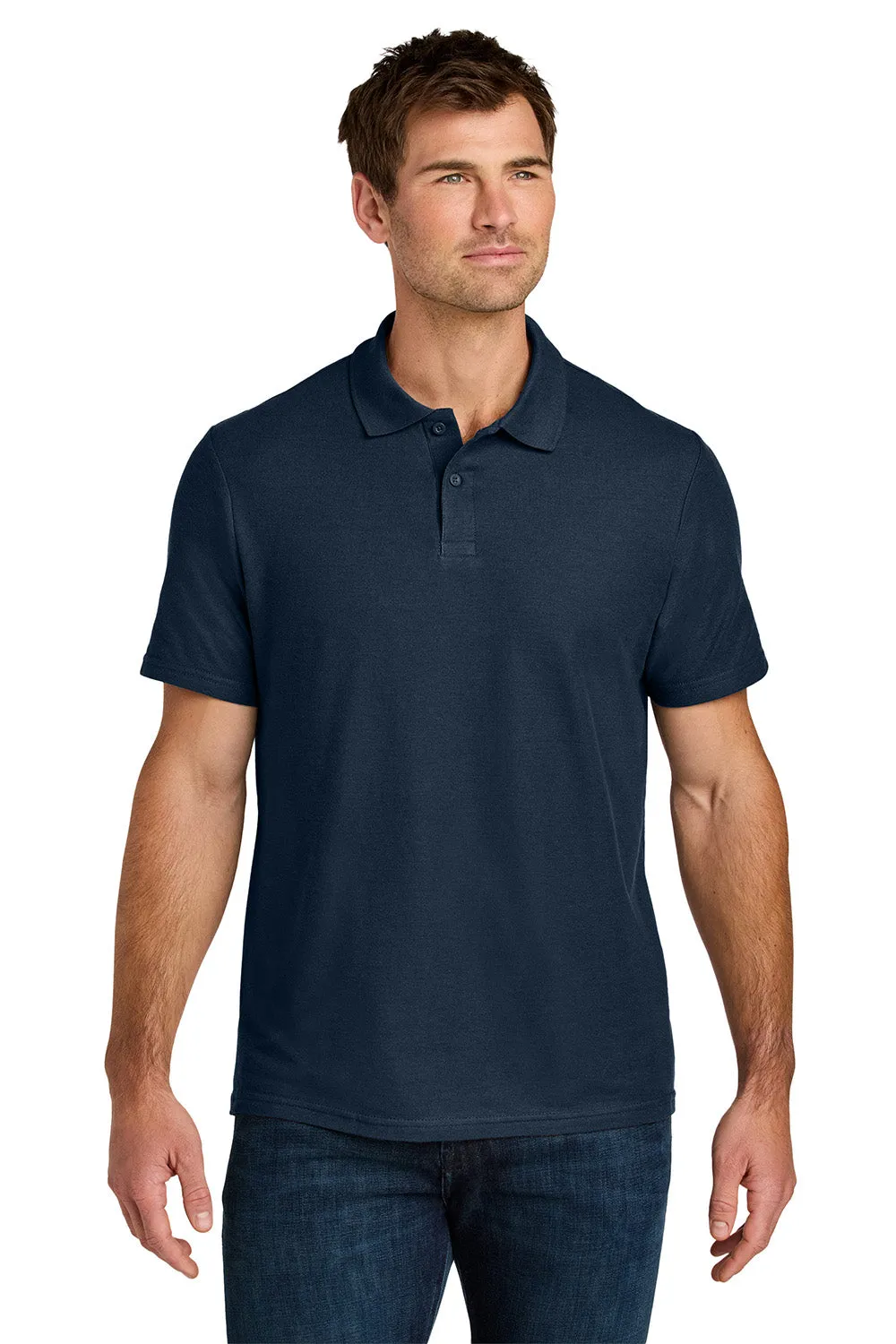 Gildan Mens Softstyle Pique Short Sleeve Polo Shirt - Navy Blue