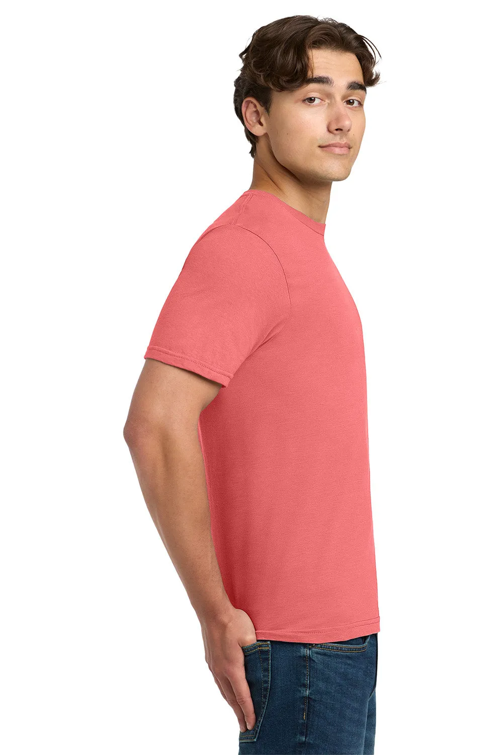 Gildan Mens Softstyle Short Sleeve Crewneck T-Shirt - Coral Silk
