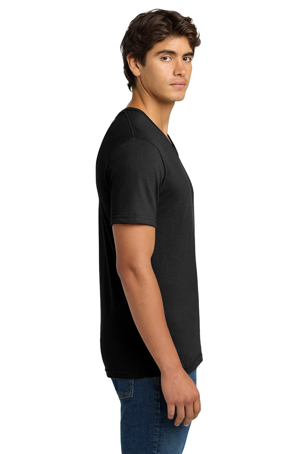 Gildan Mens Softstyle Short Sleeve V-Neck T-Shirt - Black