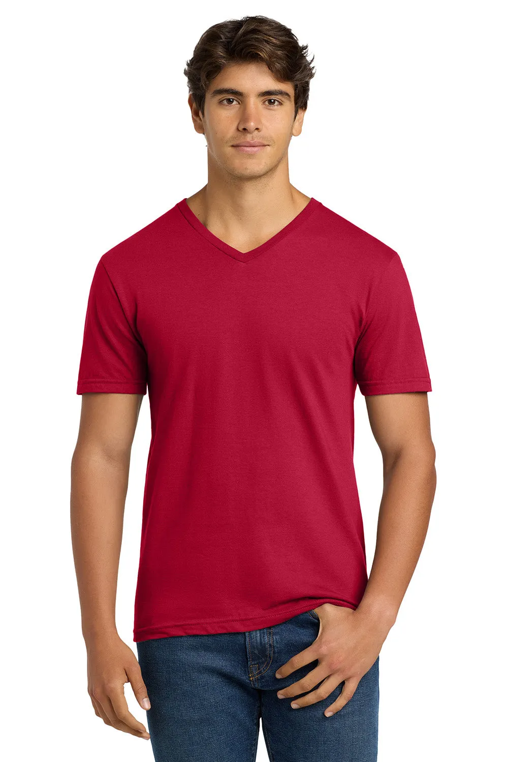 Gildan Mens Softstyle Short Sleeve V-Neck T-Shirt - Cherry Red