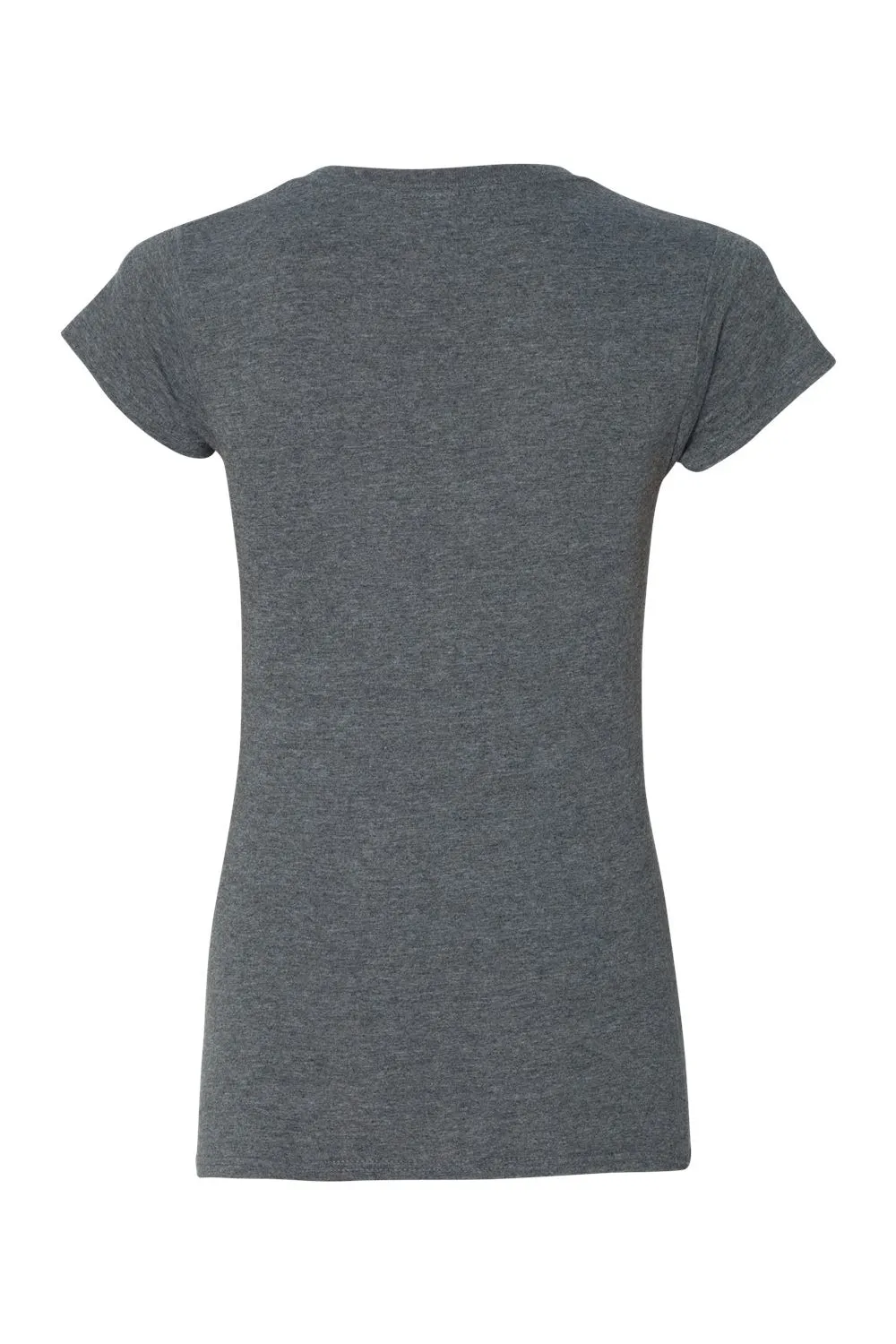 Gildan Mens Softstyle Short Sleeve V-Neck T-Shirt - Heather Dark Grey