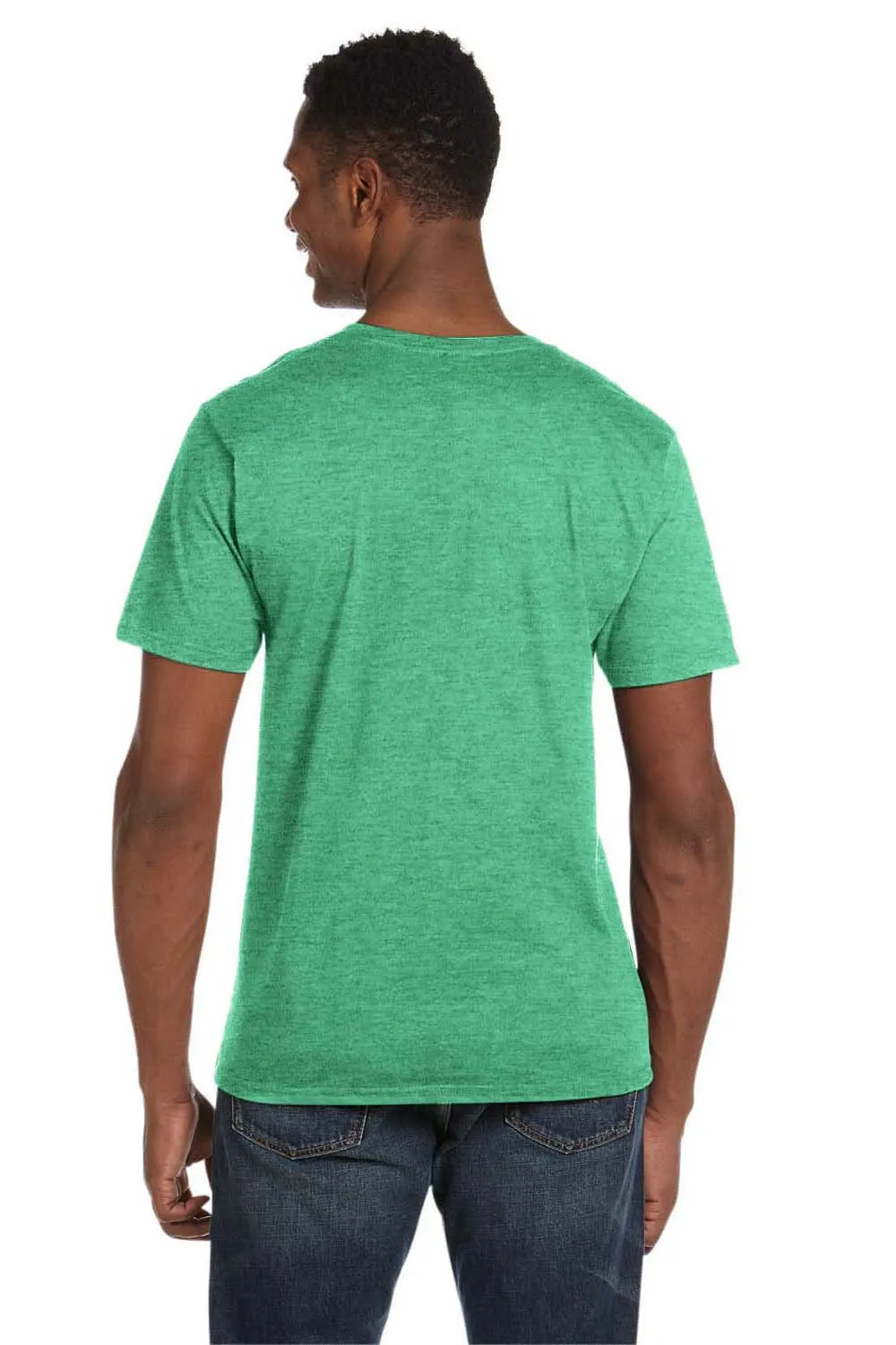 Gildan Mens Softstyle Short Sleeve V-Neck T-Shirt - Heather Irish Green
