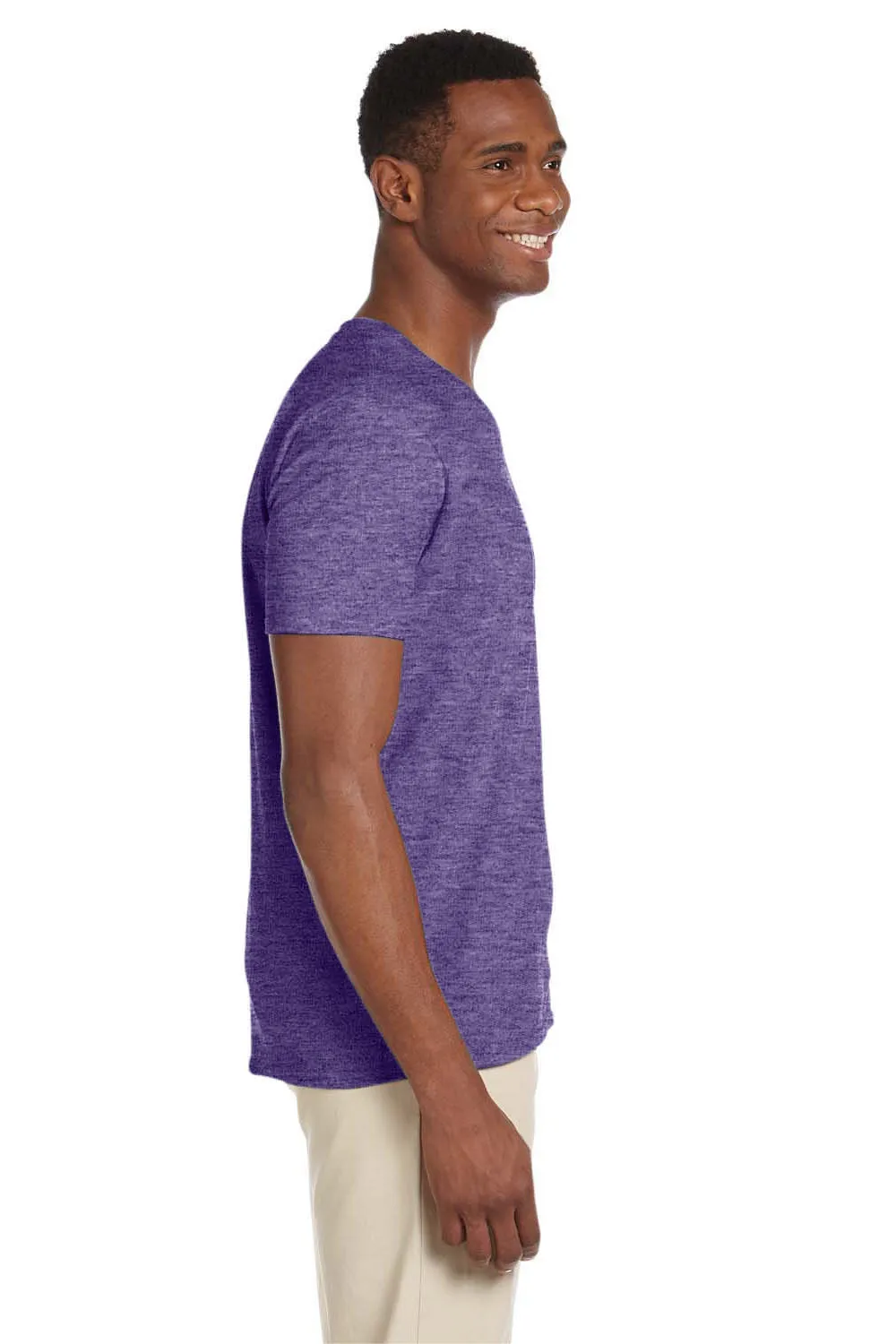 Gildan Mens Softstyle Short Sleeve V-Neck T-Shirt - Heather Purple