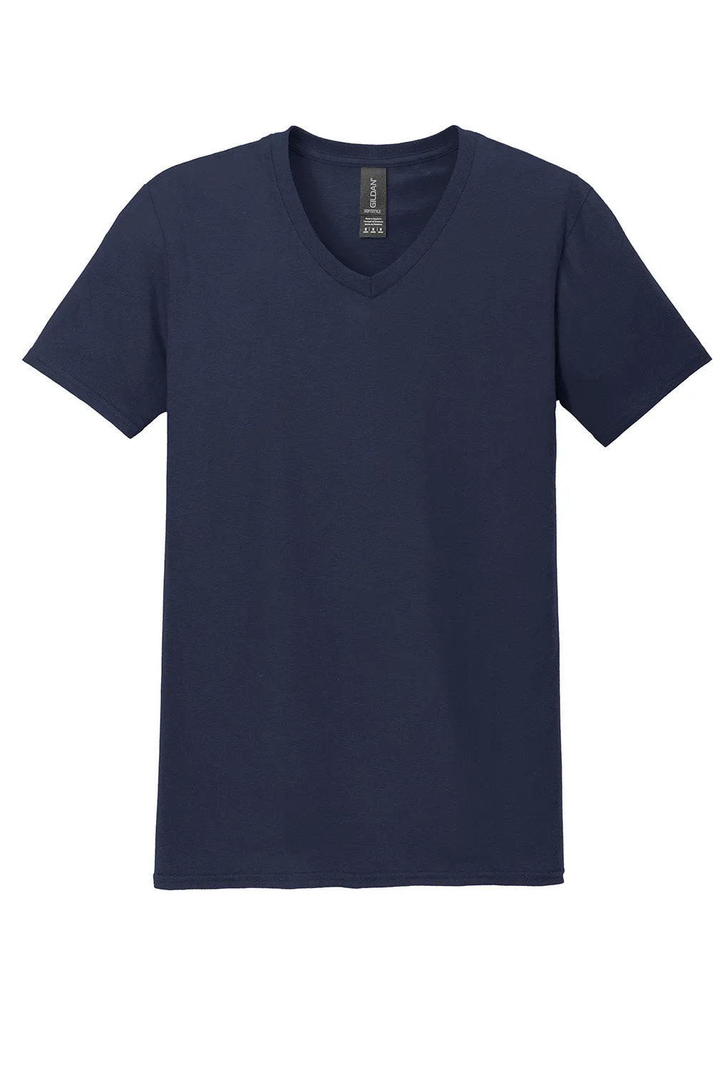 Gildan Mens Softstyle Short Sleeve V-Neck T-Shirt - Navy Blue