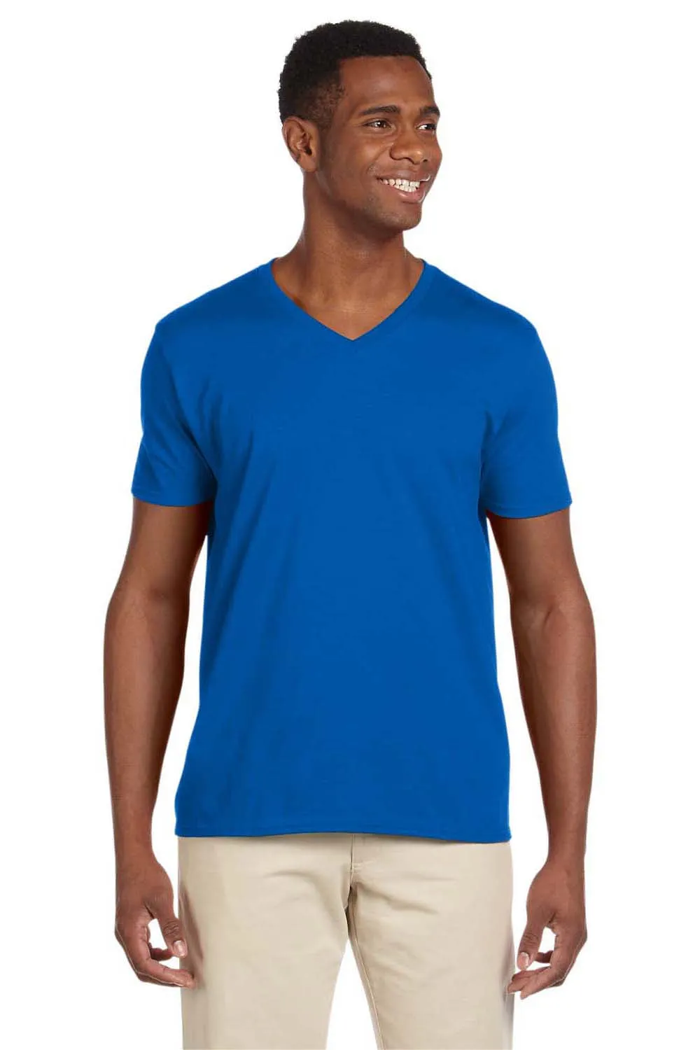 Gildan Mens Softstyle Short Sleeve V-Neck T-Shirt - Royal Blue