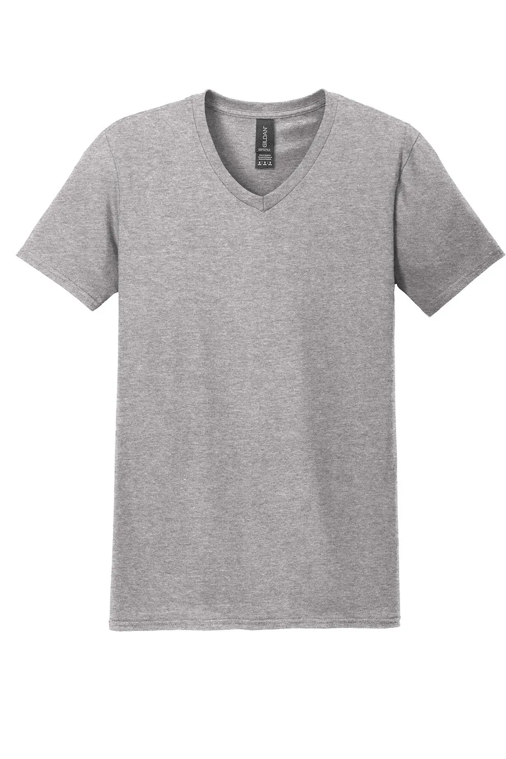 Gildan Mens Softstyle Short Sleeve V-Neck T-Shirt - Sport Grey