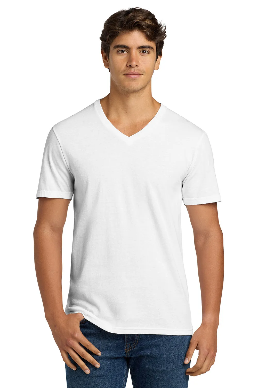 Gildan Mens Softstyle Short Sleeve V-Neck T-Shirt - White