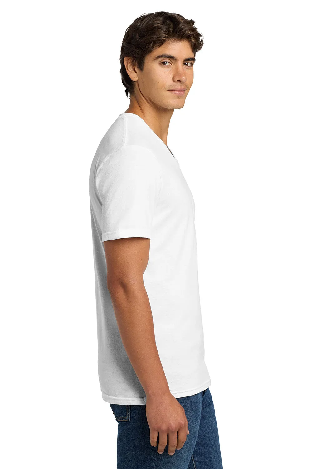 Gildan Mens Softstyle Short Sleeve V-Neck T-Shirt - White