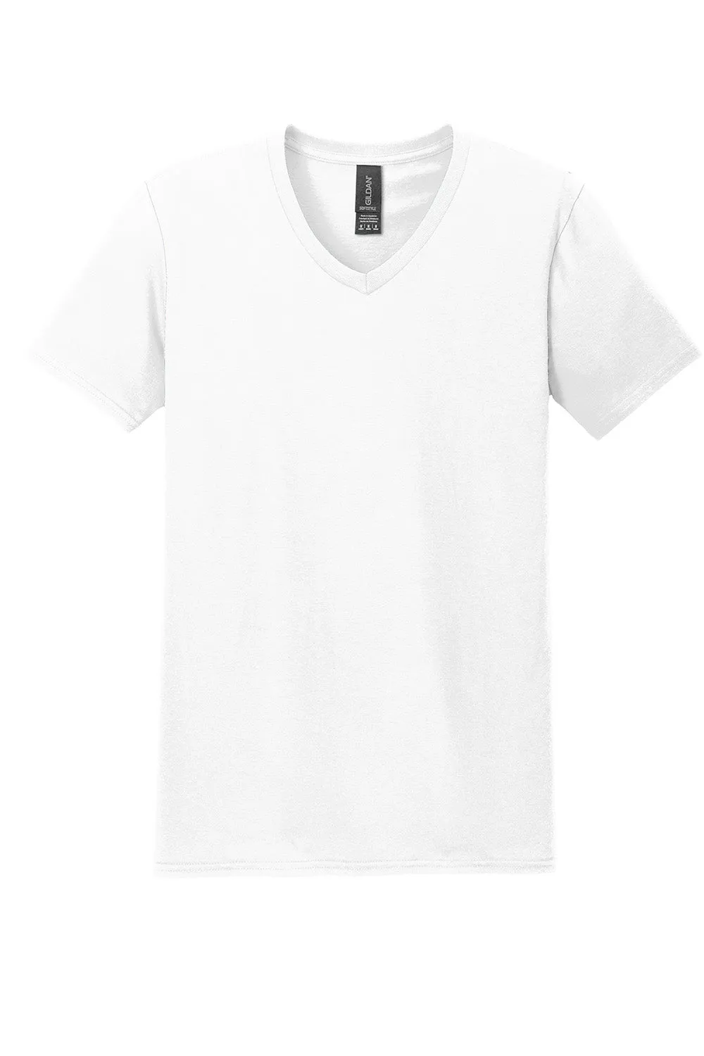 Gildan Mens Softstyle Short Sleeve V-Neck T-Shirt - White