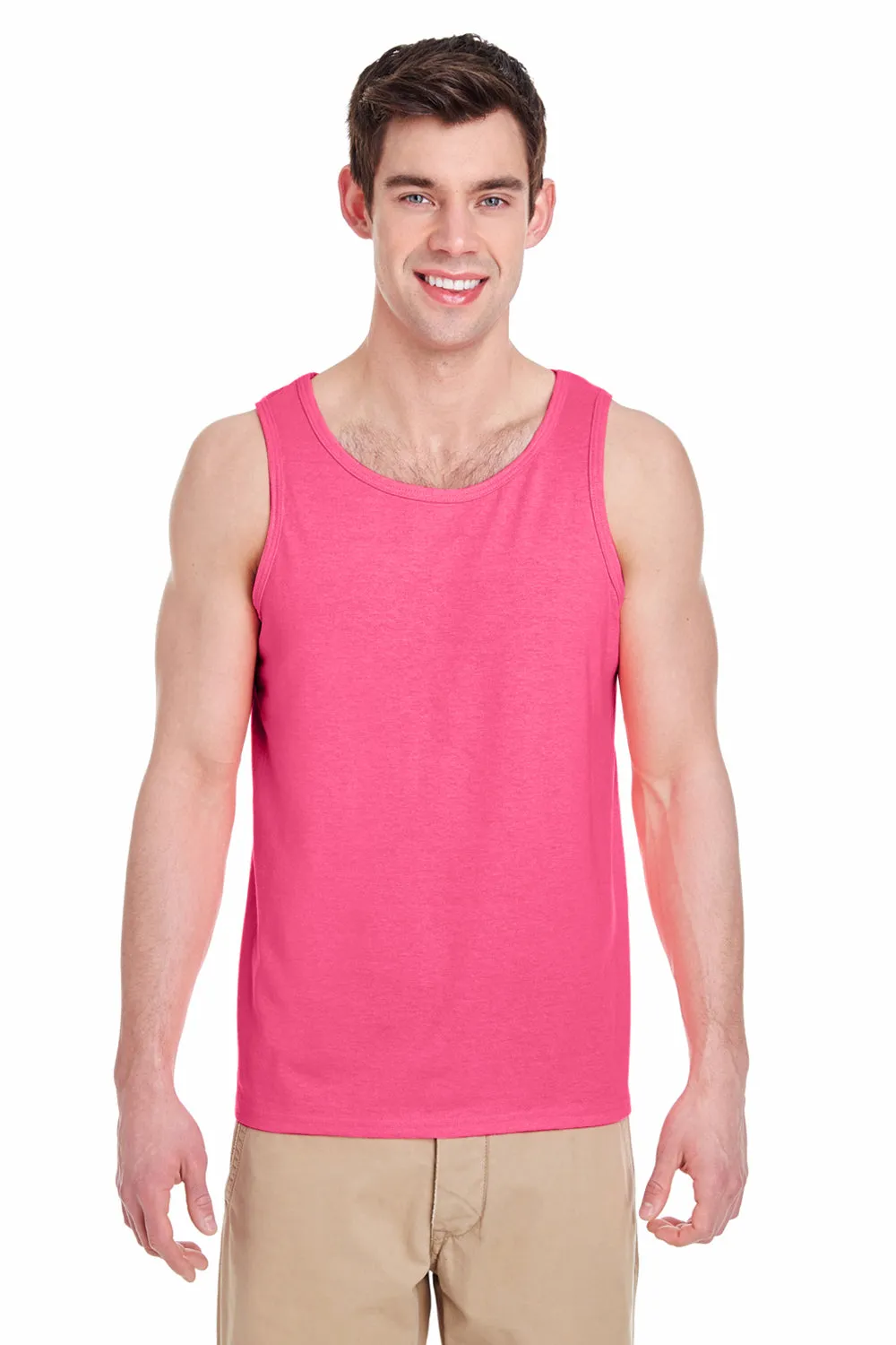 Gildan Mens Tank Top - Safety Pink