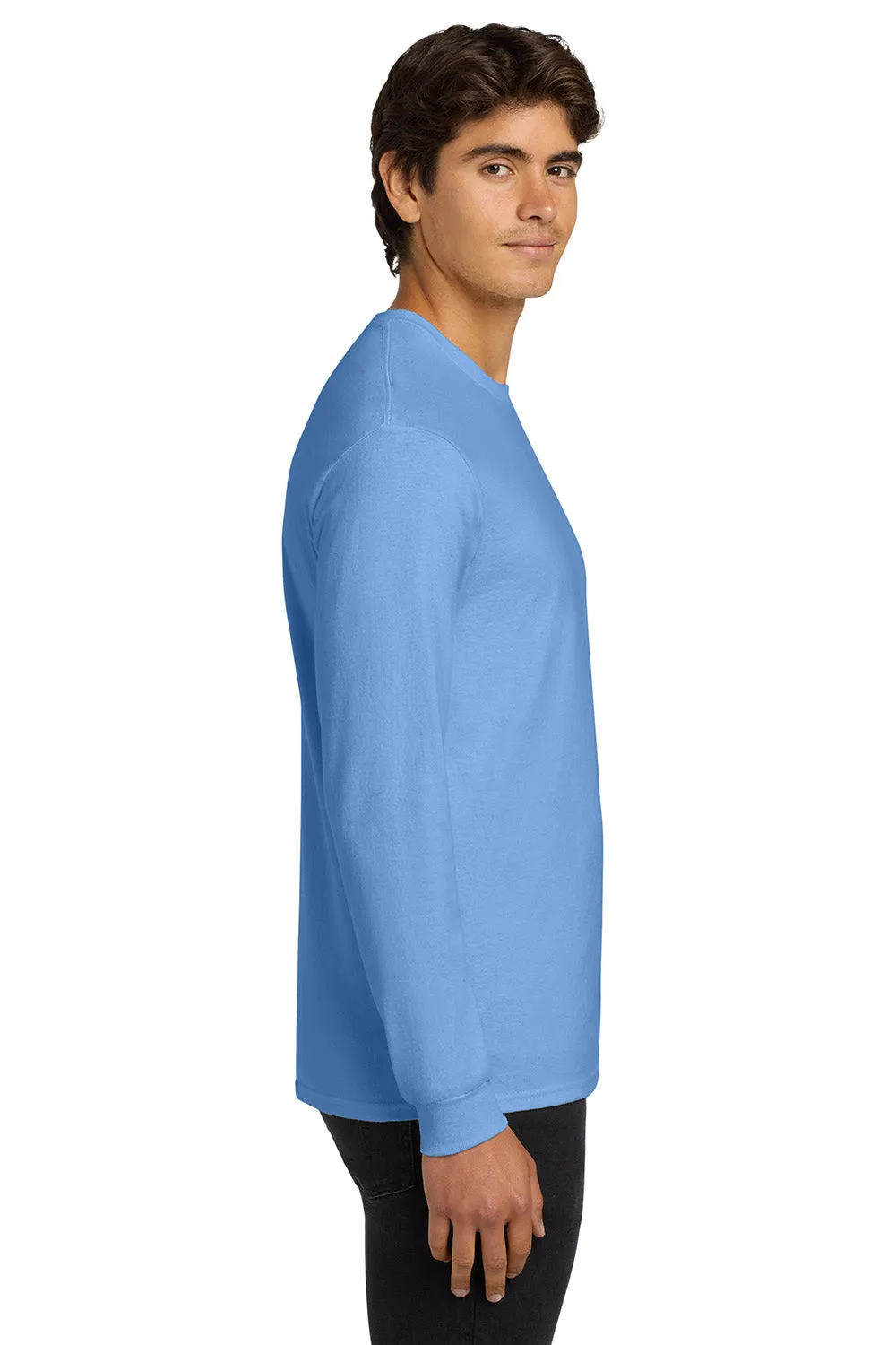 Gildan Mens Ultra Long Sleeve Crewneck T-Shirt - Carolina Blue