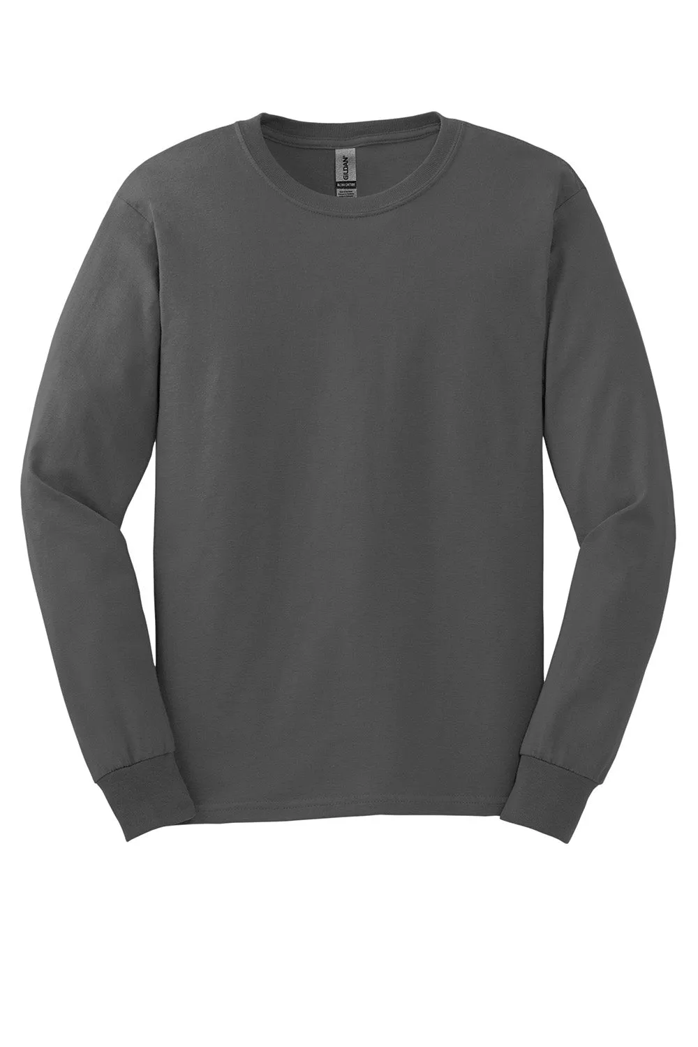 Gildan Mens Ultra Long Sleeve Crewneck T-Shirt - Charcoal Grey