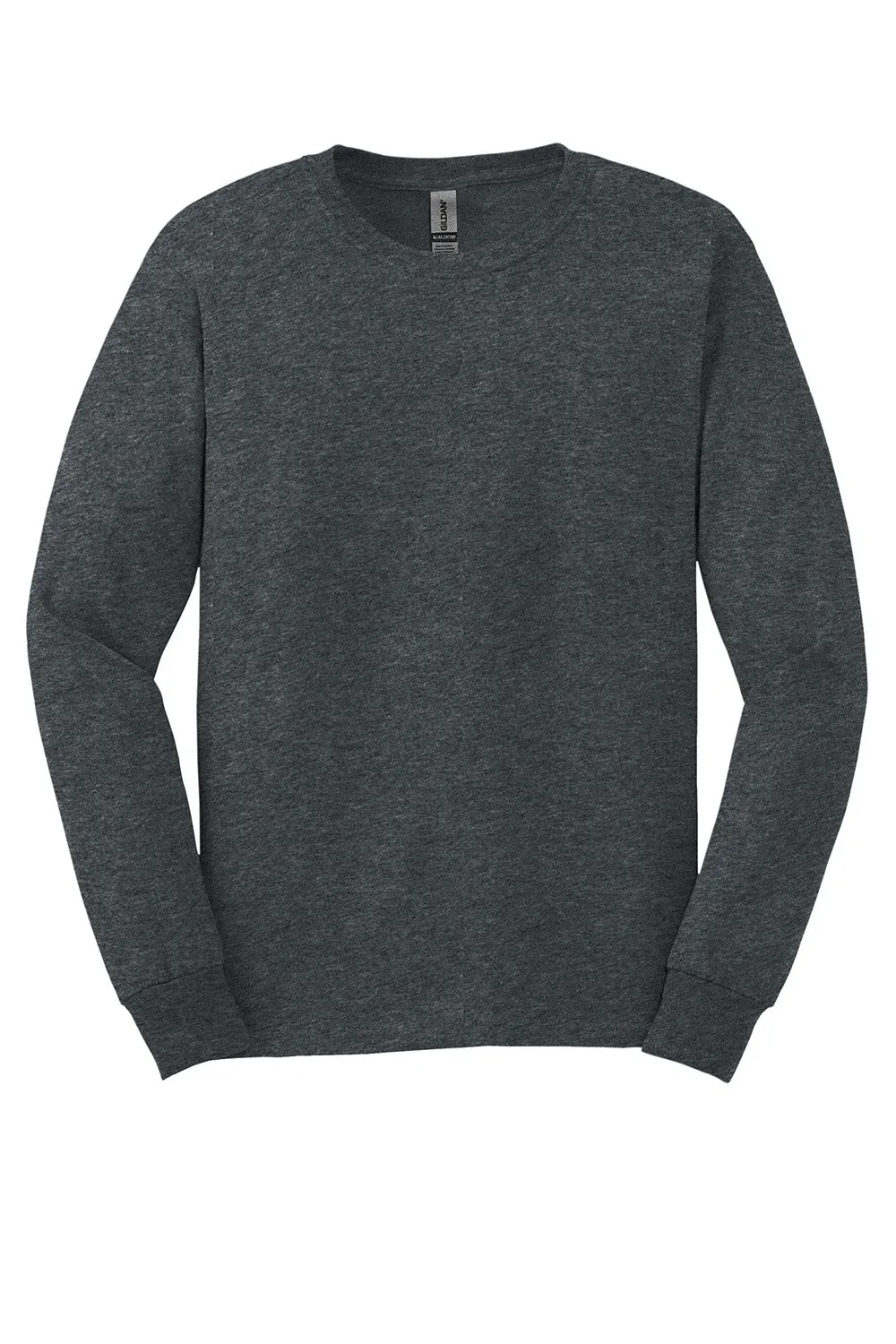 Gildan Mens Ultra Long Sleeve Crewneck T-Shirt - Heather Dark Grey