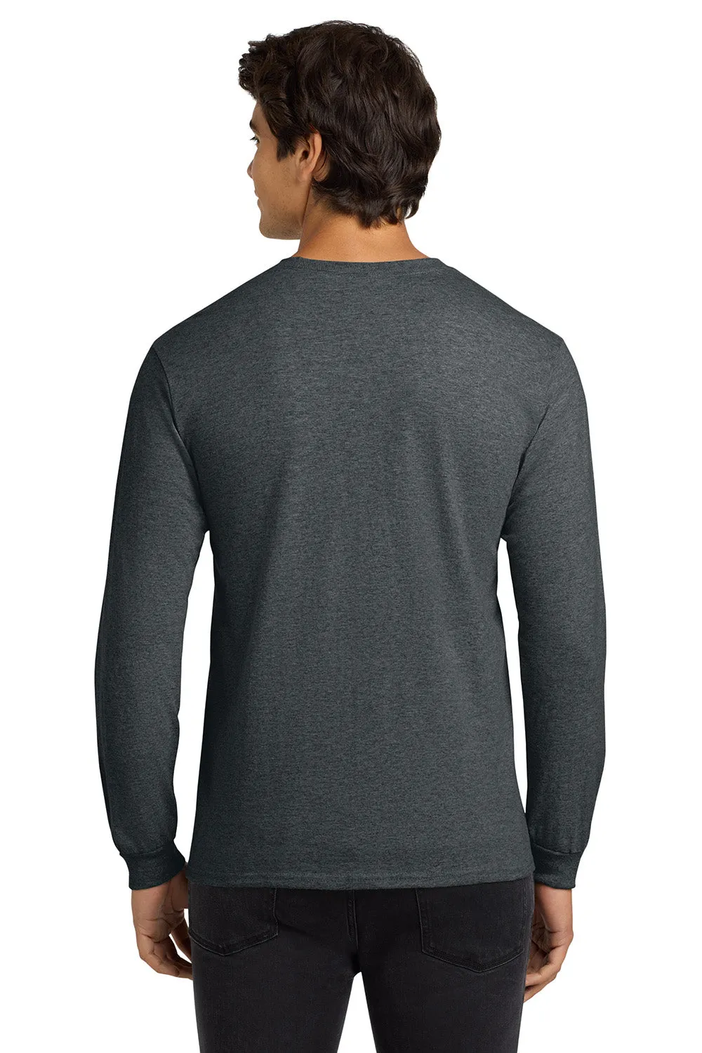 Gildan Mens Ultra Long Sleeve Crewneck T-Shirt - Heather Dark Grey
