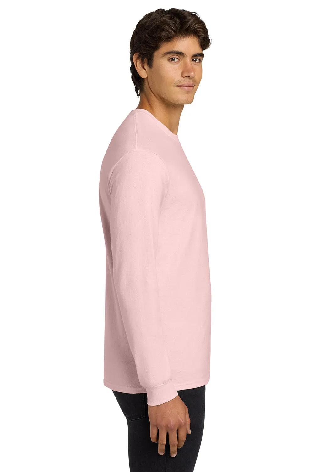 Gildan Mens Ultra Long Sleeve Crewneck T-Shirt - Light Pink