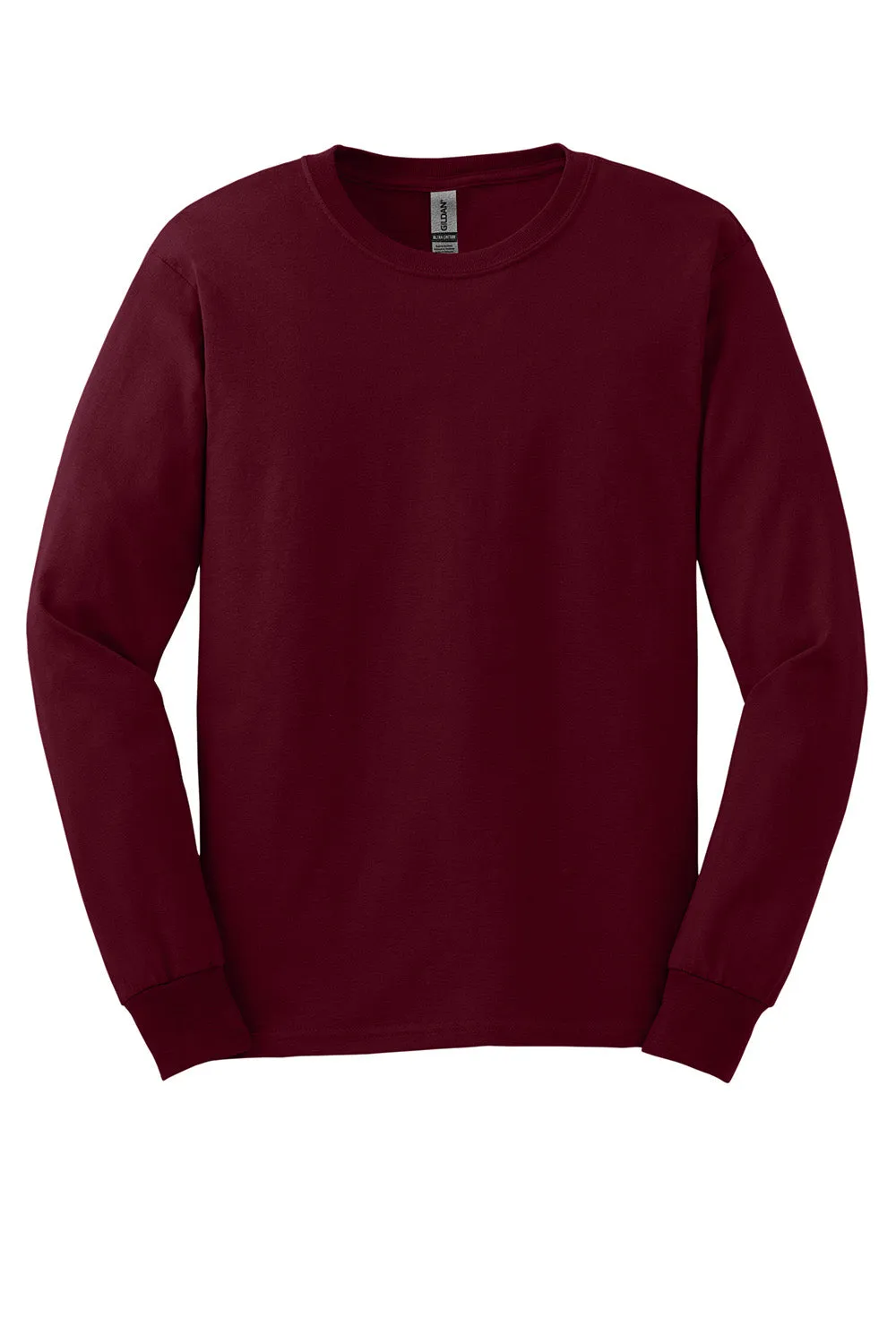 Gildan Mens Ultra Long Sleeve Crewneck T-Shirt - Maroon
