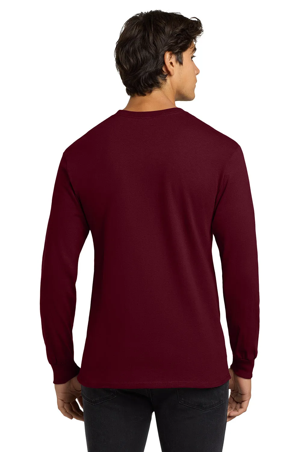 Gildan Mens Ultra Long Sleeve Crewneck T-Shirt - Maroon