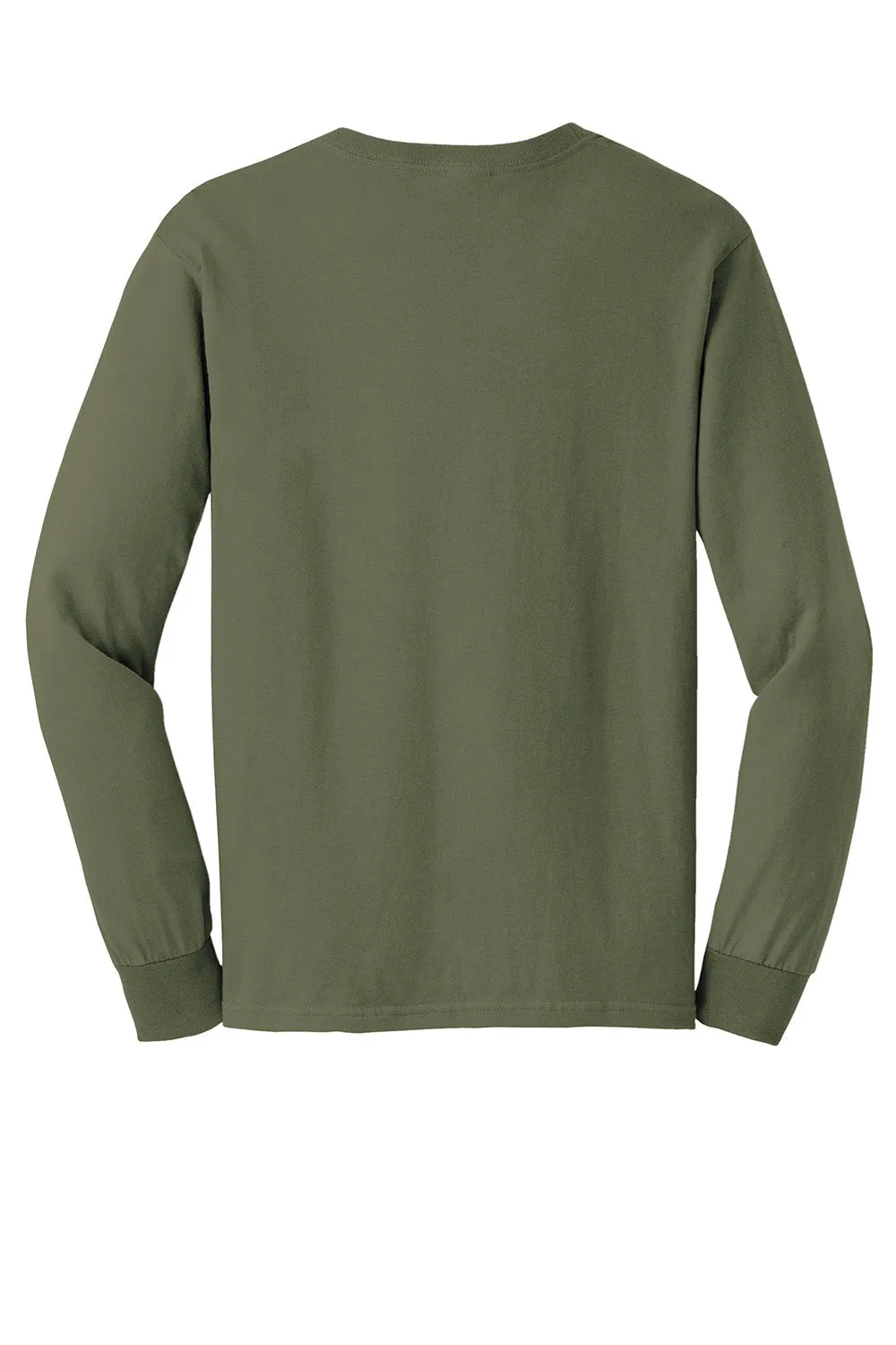 Gildan Mens Ultra Long Sleeve Crewneck T-Shirt - Military Green