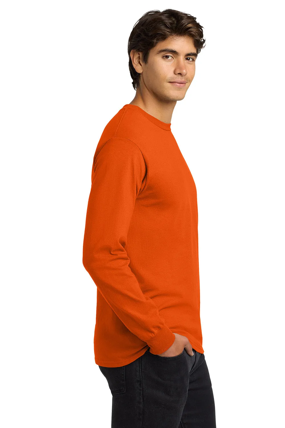 Gildan Mens Ultra Long Sleeve Crewneck T-Shirt - Orange