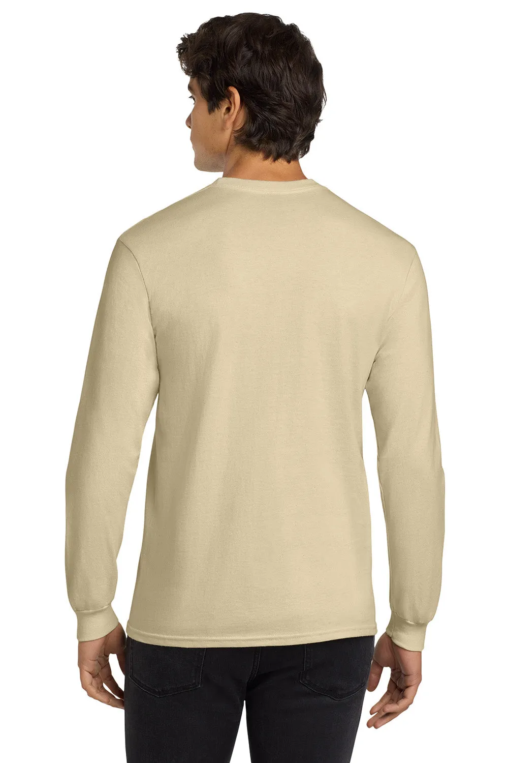 Gildan Mens Ultra Long Sleeve Crewneck T-Shirt - Sand