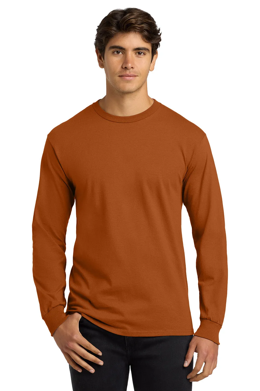 Gildan Mens Ultra Long Sleeve Crewneck T-Shirt - Texas Orange
