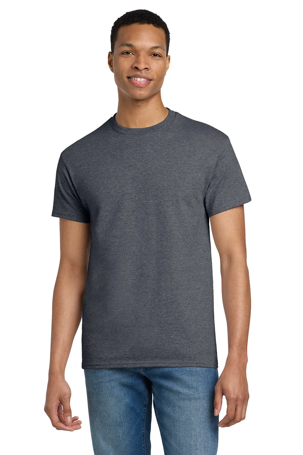 Gildan Mens Ultra Short Sleeve Crewneck T-Shirt - Heather Dark Grey