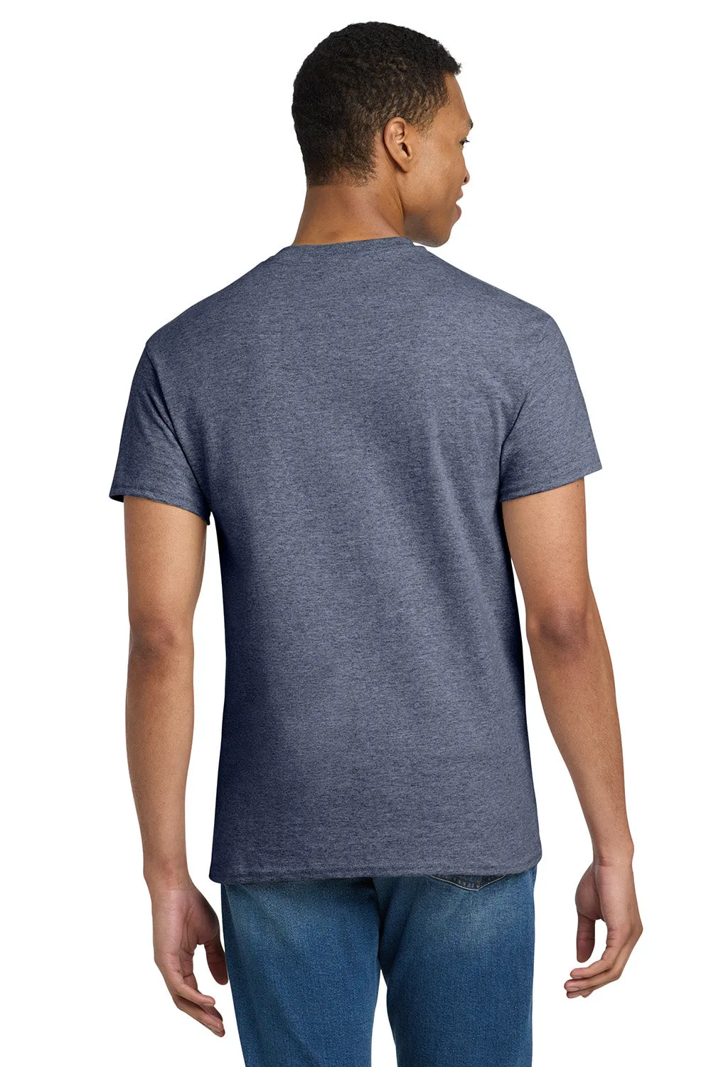 Gildan Mens Ultra Short Sleeve Crewneck T-Shirt - Heather Navy Blue