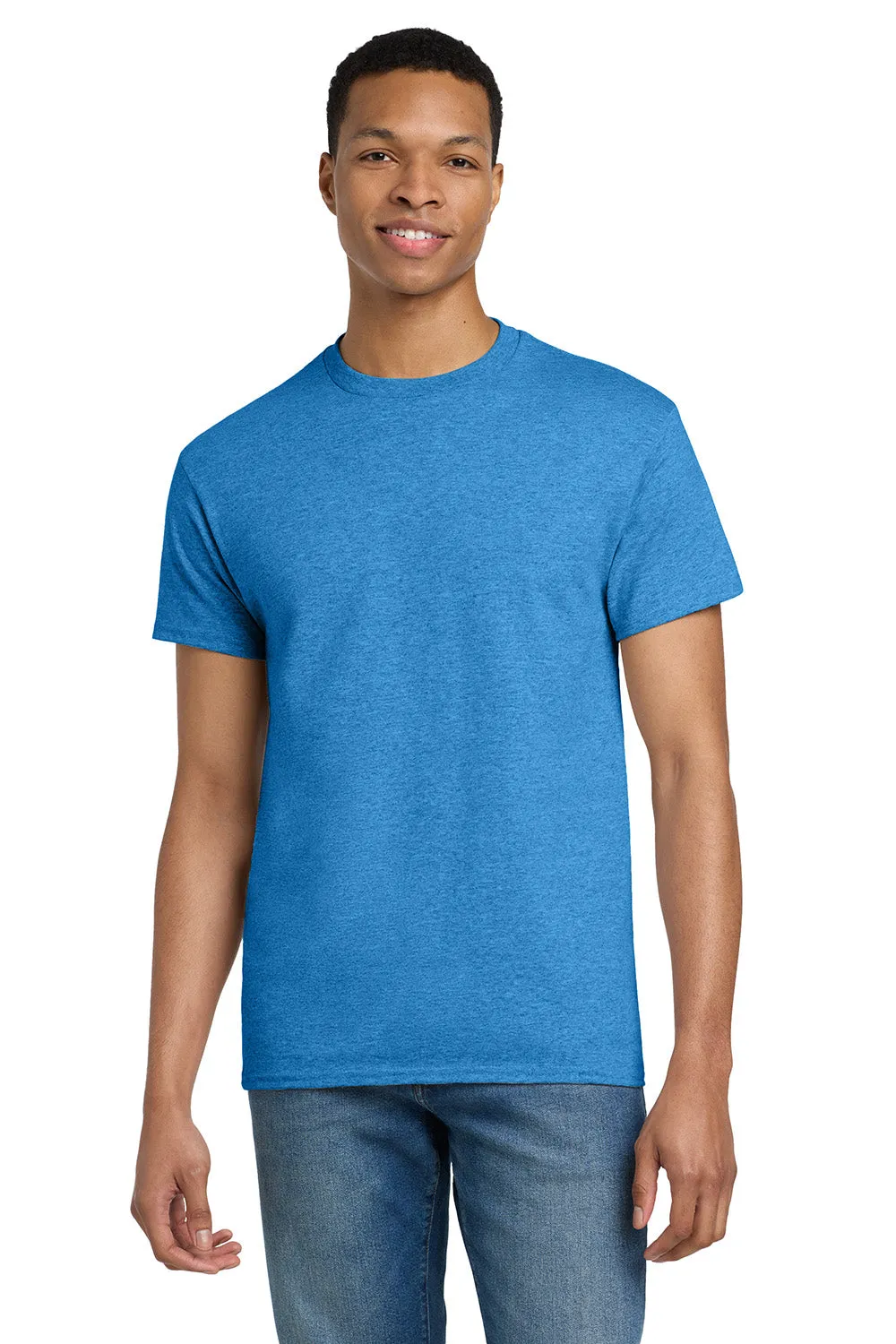 Gildan Mens Ultra Short Sleeve Crewneck T-Shirt - Heather Sapphire Blue