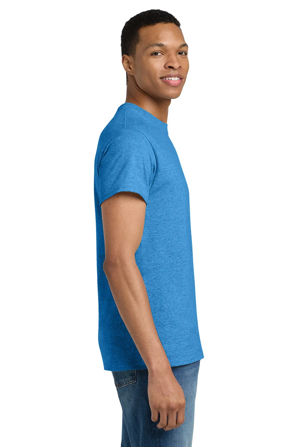 Gildan Mens Ultra Short Sleeve Crewneck T-Shirt - Heather Sapphire Blue