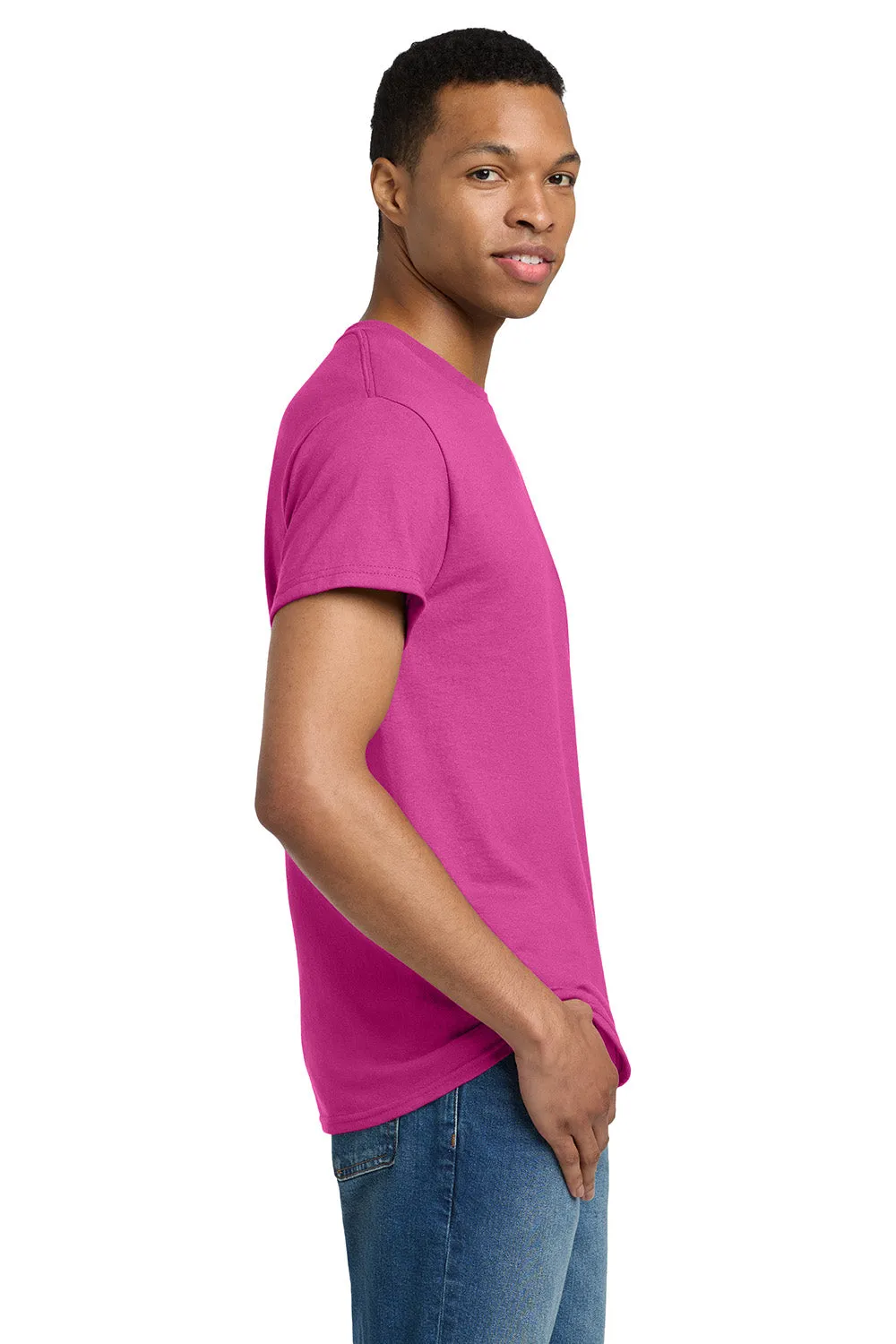 Gildan Mens Ultra Short Sleeve Crewneck T-Shirt - Heliconia Pink