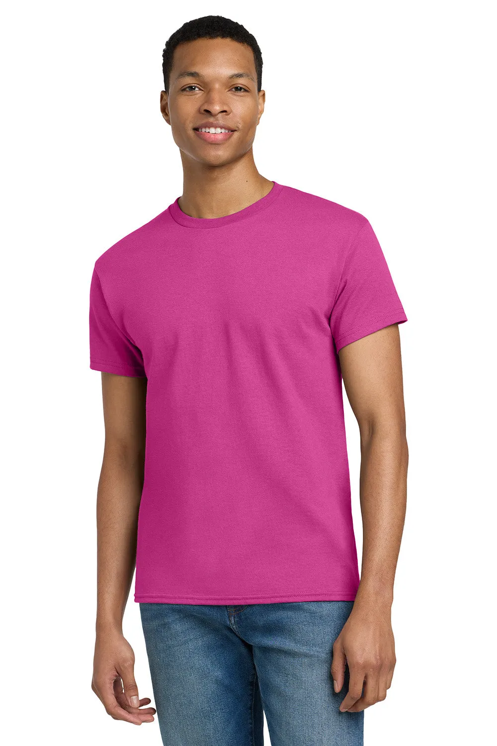 Gildan Mens Ultra Short Sleeve Crewneck T-Shirt - Heliconia Pink