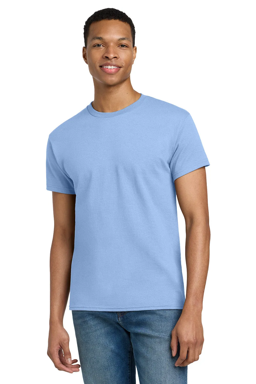 Gildan Mens Ultra Short Sleeve Crewneck T-Shirt - Light Blue